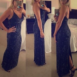Beaded Long Evening Gown